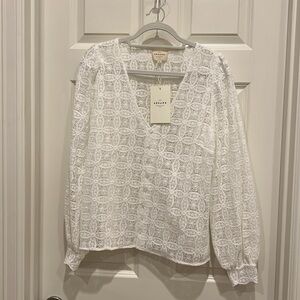 White Sezane blouse